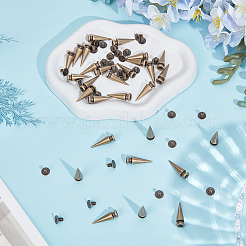 30Pcs Alloy Spikes Screwback Studs&nbsp;FIND-GF0009-57
