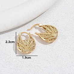 女性用真鍮中空フープピアス  18KGP本金メッキ  23x19mm&nbsp;SE4999-1