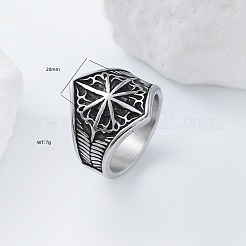 Eight-Point Star 304 Stainless Steel Finger Rings&nbsp;UT4019-3