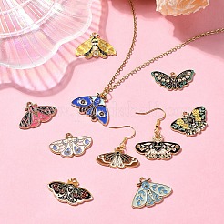 10個10スタイルアロイエナメルペンダント  バタフライチャーム  ミックスカラー  15~21x28~30x1.5mm  穴：1.8~2mm  1個/スタイル&nbsp;FIND-YW0004-76