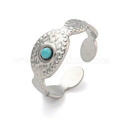 Oval 304 Stainless Steel Open Cuff Rings&nbsp;STAS-Z060-05P