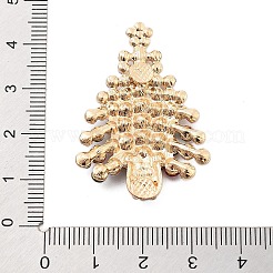 クリスマス 合金 ラインストーン カボション  ゴールドカラー  クリスマスツリー  39.5x28x5mm&nbsp;FIND-U016-03G-04