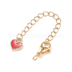 304 Stainless Steel Chain Extenders with Heart Alloy Enamel Charm&nbsp;FIND-JF00097