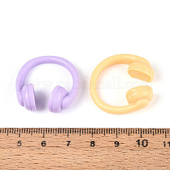 ドールハウス用の不透明樹脂製装飾  イヤホン  ミックスカラー  26~27x24.5~27.5x11~12.5mm&nbsp;RESI-T025-50M