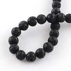 Natural Dyed Lava Rock Gemstone Round Bead Strands&nbsp;G-R293-05