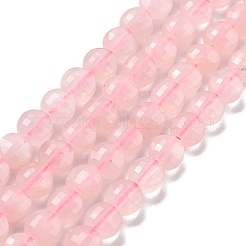 天然石ローズクォーツビーズ連売り  ファセットコインビーズ  フラットラウンド  5~5.5x3~3.5mm  穴：0.8~1mm  約80~81個/連  15.16~15.24インチ（38.5~38.7cm）&nbsp;G-C179-A06-01
