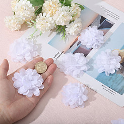 フェルトの毛を見つける  花  ヘアピン用  衣類  ホワイト  66~70x23~24mm&nbsp;FIND-WH0139-324B-01