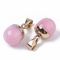 Top Golden Plated Natural White Jade Pendants&nbsp;G-T131-03T