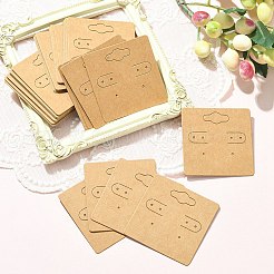 吊り下げ穴付きクラフト紙イヤリングディスプレイカード  正方形  ペルー  5x5x0.02cm&nbsp;EDIS-YW0001-04