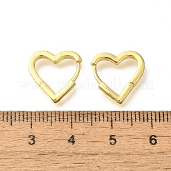 真鍮クリアキュービックジルコニアフープピアス  ハート  18KGP本金メッキ  13x2.5mm&nbsp;EJEW-M047-09G