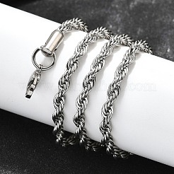 Tarnish Resistant Trendy Men's 304 Stainless Steel Rope Chain Necklaces&nbsp;NJEW-M072-D-02
