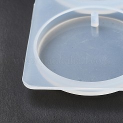 クリップ用のDIYオーナメントシリコンモールド  レジン型  UVレジン＆エポキシレジンジュエリークラフト作り用  丸い模様  95x95x6mm  穴：3mm  内径：42x5mm&nbsp;DIY-C061-01B