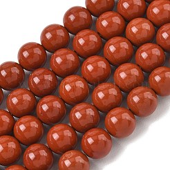 Grade A Natural Red Jasper Bead Strands&nbsp;X-G-P075-36-8mm