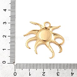 304 Stainless Steel Pendant Cabochon Settings&nbsp;STAS-B113-09G-02