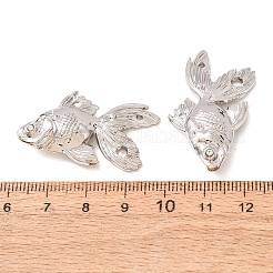 合金ペンダント  金魚チャーム  ラックめっき  長持ちメッキ  鉛フリー＆カドミウムフリー  プラチナ  24x37.5x7.5mm  穴：1.2~2.5mm&nbsp;AL-CBAB7DD-16P