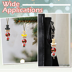 120Pcs 8 Styles Christmas Santa Claus Theme Spray Painted Schima Wood Beads&nbsp;WOOD-CJ0002-60