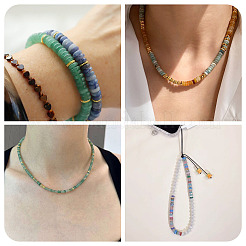 180Pcs 4 Styles Natural Serpentine Jade & Green Aventurin & Green Spot Jasper Beads&nbsp;G-TA0003-08B