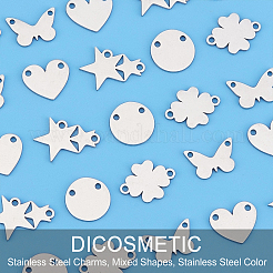 40Pcs 5 Style 201 Stainless Steel Charms&nbsp;STAS-DC0006-79