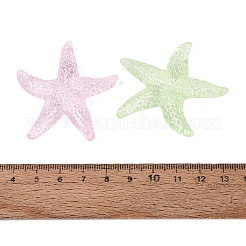 透明なアクリルパーツ  ヒトデのチャーム  ミックスカラー  48x44~45x9.5mm  穴：1.8~2mm  約98個/500g&nbsp;AC-N166-04