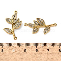 304 Stainless Steel Crystal Rhinestone Leaf Links Connector Charms&nbsp;SA-L002-02G