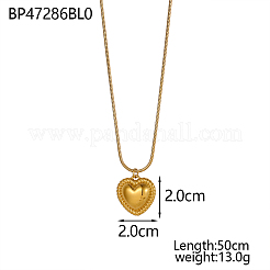 バレンタインデー用 304ステンレススチール製ハート型ペンダントネックレス  18KGP本金メッキ  19.69インチ（50cm）&nbsp;NJEW-OY002-33