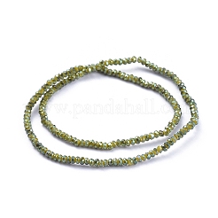 電気メッキガラスビーズセット  フル虹メッキ  多面カット  ロンデル  黄緑  2.5x1mm  穴：0.5mm  約185~190個/連  13インチ（33cm）&nbsp;X-GLAA-F079-FR09