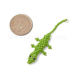 Glass Seed Beaded Gecko Pendants&nbsp;PALLOY-MZ01115-01