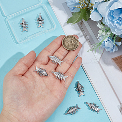 真鍮製ペンダント8個  魚のチャーム  プラチナ  25~25.5x12x6.5mm  穴：1.2~1.4mm&nbsp;KK-BC0015-68P