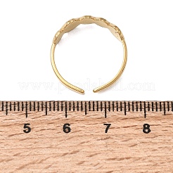 花柄の304ステンレススチール製エナメルカフオープンリング（女性用）  ゴールドカラー  アクア  6mm  usサイズ7 1/4(17.5mm)&nbsp;RJEW-T033-01B
