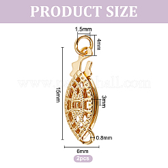 2Pcs Brass Hollow Horse Eye Box Clasps&nbsp;KK-GO0002-36G