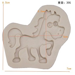 食品グレードのシリコンモールド  フォンダン型  DIYケーキデコレーション用  チョコレート  キャンディ  UVレジン＆エポキシ樹脂ジュエリー作り  ポニー  アンティークホワイト  65x70mm  インナー対策：60x55mm&nbsp;DIY-I012-62