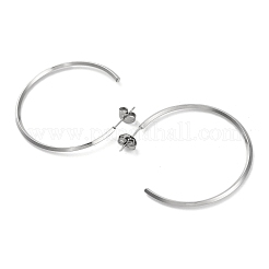 304ステンレススチールリングスタッドピアス  ステンレス鋼色  40x40x1.8mm&nbsp;EJEW-K295-01A-P