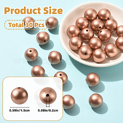 30Pcs Silicone Round Rubber Beads 15MM Loose Spacer Beads for DIY Supplies Jewelry Keychain Making&nbsp;FIND-SZ0019-87B