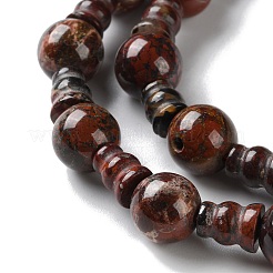 Natural Brecciated Jasper 3-Hole Guru Beads Strands&nbsp;G-K149-56