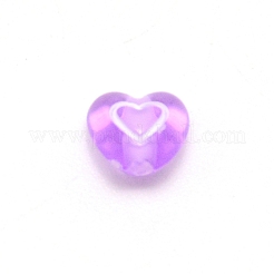 透明なアクリルビーズ  エナメル  ハート  ミディアム蘭  6.5x6.5x4.5mm  穴：1mm  100個/袋&nbsp;TACR-TAC0001-05B