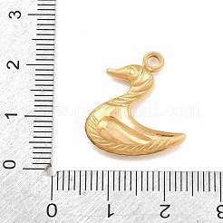 304ステンレスペンダント  白鳥チャーム  ゴールドカラー  22x19.5x3mm  穴：2mm&nbsp;SA-CBABA5E-23G