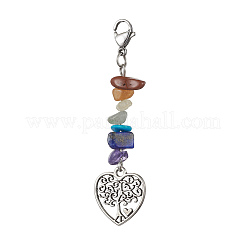 Chakra Gemstone Chips Pendant Decorations&nbsp;HJEW-JM01268