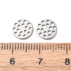 中空304ステンレススチールチャーム  フラットラウンド  ステンレス鋼色  8x1mm  穴：0.9mm&nbsp;STAS-G385-05P-02