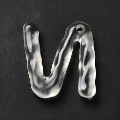 透明樹脂アルファベットペンダント  文字チャーム  文字.n  41~45x33~52.5x8mm  穴：3.5mm&nbsp;LS-RESI-C028-02N