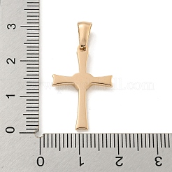 304ステンレスペンダント  ハートチャーム付きクロス  ローズゴールド  23.5x16x2.5mm  穴：7x3.5mm&nbsp;STAS-C102-14RG