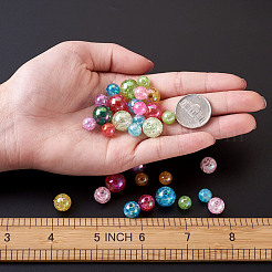 クリアクラックアクリルビーズ  ABカラー  ラウンド  ミックスカラー  8~12mm  穴：0.25~2mm  450個/セット&nbsp;CACR-TA0001-03