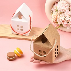 ハンドルロープと窓付き40色紙箱2個  結婚式のキャンディーボックス用  家の形  ミックスカラー  8x8x7.5cm  20個/色&nbsp;CON-CJ0001-25