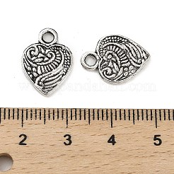 合金のチベット風チャーム  カドミウムフリー＆鉛フリー  ハートチャーム  アンティークシルバー  16x12x1mm  穴：2.5mm  約1250個/1000g&nbsp;FIND-M047-23AS