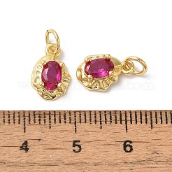 Rack Plating Brass Cubic Zirconia Charms&nbsp;KK-Z056-08G-01
