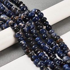 天然石ソーダライトビーズ連売り  ナゲット  タンブルストーン  4~9x8~11.5x7~10mm  穴：1mm  約54~58個/連  15.12~15.35インチ（38.4~39cm）&nbsp;G-G053-C04-01