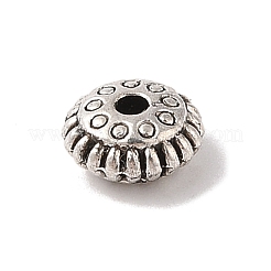 チベット風合金ビーズ  カドミウムフリー＆鉛フリー  ロンデル  アンティークシルバー  9.5x4.8mm  穴：1.4mm&nbsp;TIBE-Q090-40AS