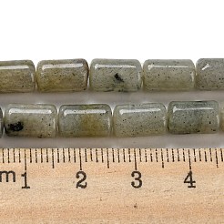 天然石ラブラドライトビーズ連売り  コラム  10x6mm  穴：0.8mm  約40個/連  15.67''（39.8センチメートル）&nbsp;G-M420-E01-03