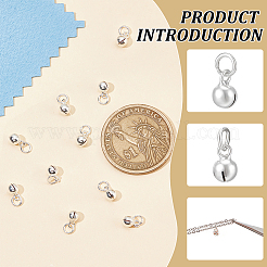 スターリングシルバーペンダント10個  鐘のチャーム  丸カン付き  銀  6.6x4mm  穴：4mm&nbsp;STER-BC0001-98