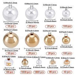 DIY Round ABS Plastic Imitation Pearl & CCB Plastic Beads Findings Kits&nbsp;DIY-PA0001-09