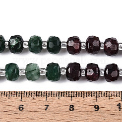 Natural Fuchsite & Garnet & White Moonstone Beads Strands&nbsp;G-T144-20B-01
